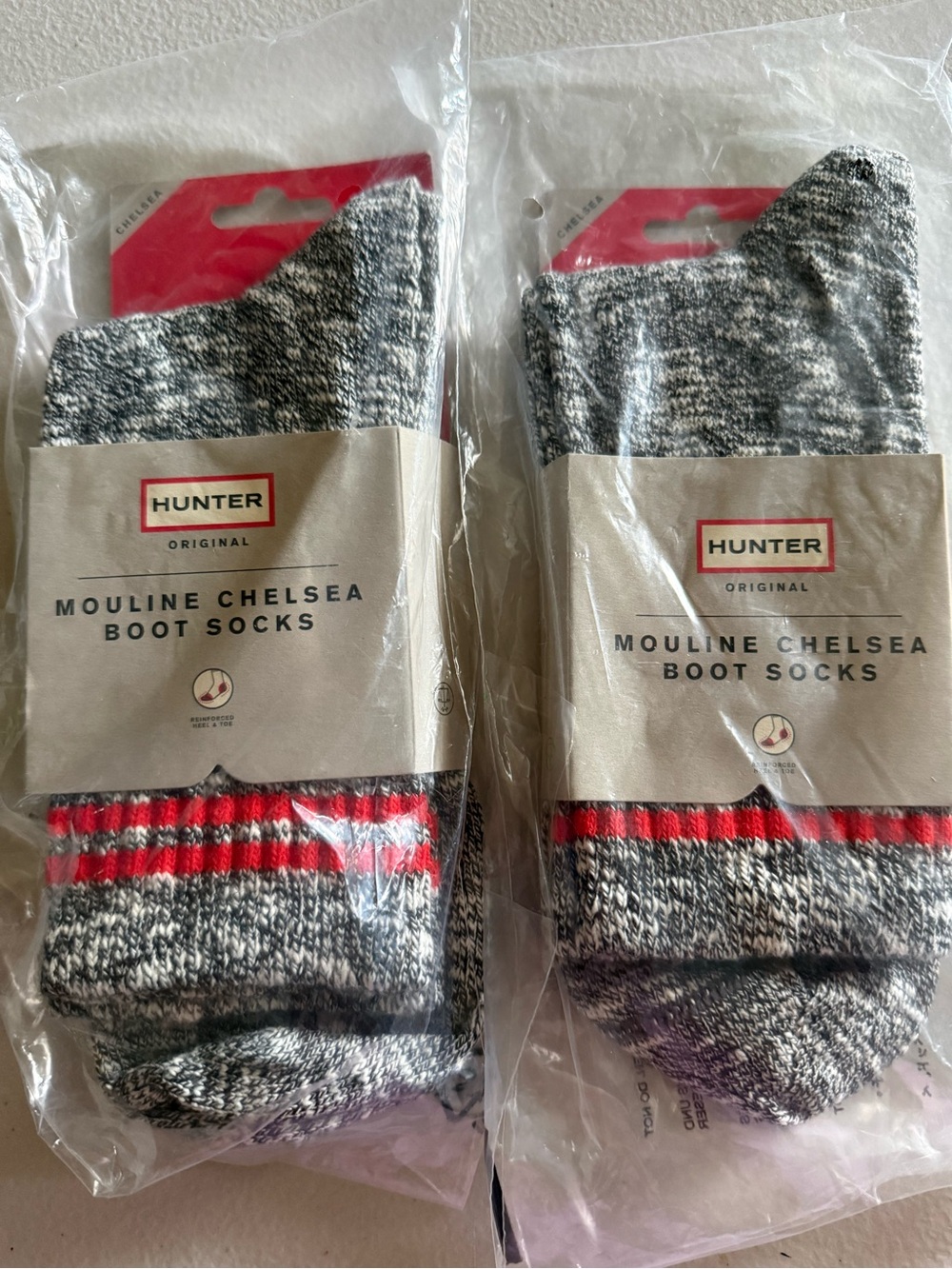 NWT Hunter Original Mouline Chelsea Boot Socks Set of 2 L/XL